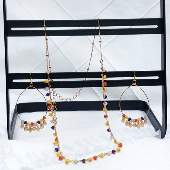 Colorful earring and necklace set - Picture 4 of 10